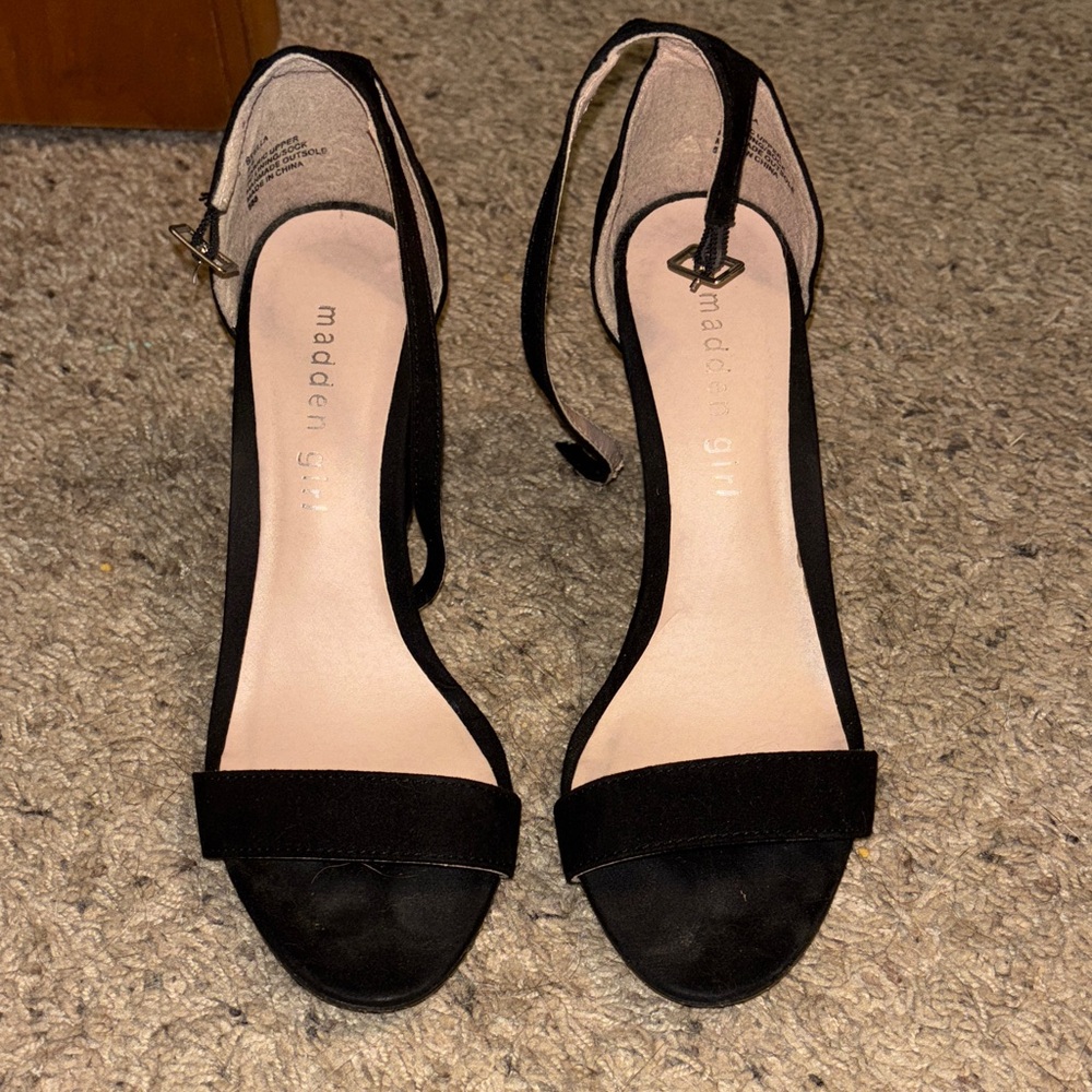 Madden Girl Black Strappy Heels